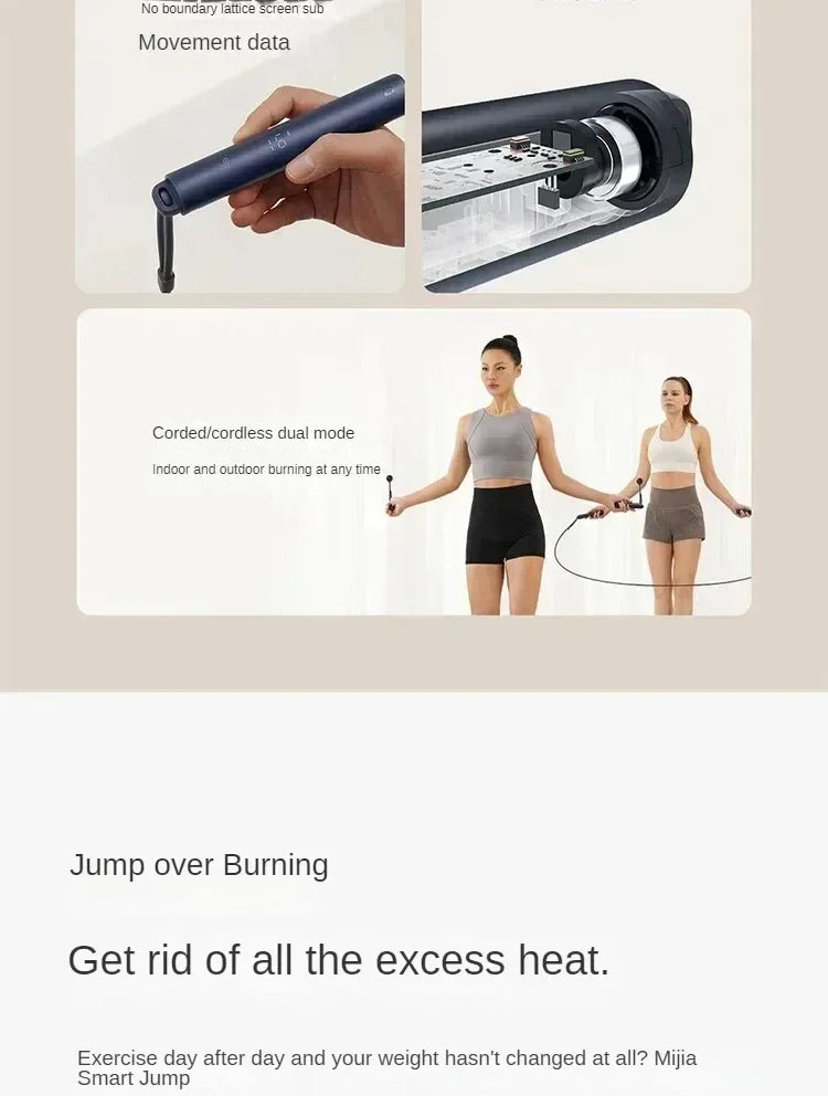 Mi Home Smart Jump Rope Counter, Xiaomi Jump Rope Thread with Fit App Adjustable Calorie Calculation for Sports and Fitness
