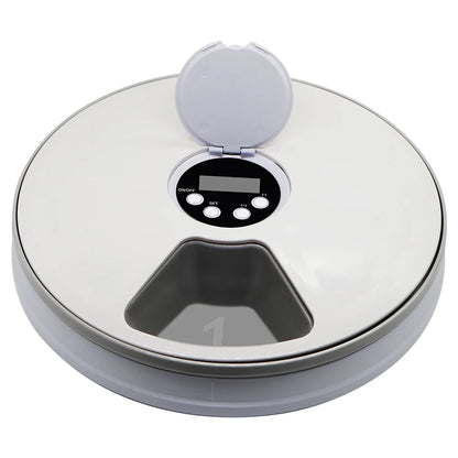 24 Hours Pet Automatic Feeder  6 Grids Electric Dry Wet Food Dispenser With Voice Recorder Round Timing Feeder For Cat Dog Pet
