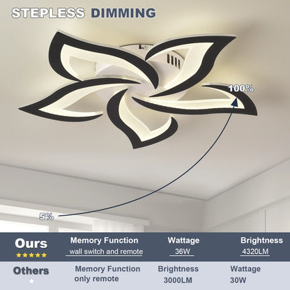 LED Ceiling Light Modern Black/White Acrylic Decor Lamp Bedroom Living Room Study Indoor Home Creativity Decorative