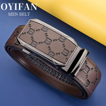 Luxury Men's Belt Genuine Leather Belt Men Adjustable Automatic Belt, Men's Business Belt Fashion Designer Belt for Men