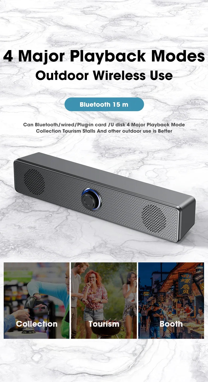 Home theater, Bluetooth speakers, USB powered wired and wireless audio panels, TV, PC, laptop, 3D audio gaming system