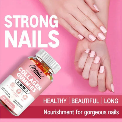 Collagen Gummies - Promotes Hydrated Skin, Healthy Hair, Stronger Nails, Reduces Wrinkles, and Improves Immunity Vegan
