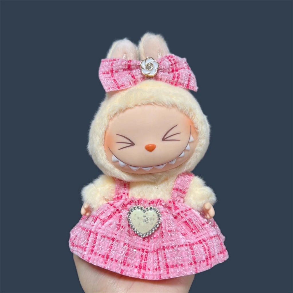 Labubu Clothes Cute Outfit Shirt Set Labubu Designer British Style Clothes Accessories Toy DIY Gifts for 15-17cm Doll