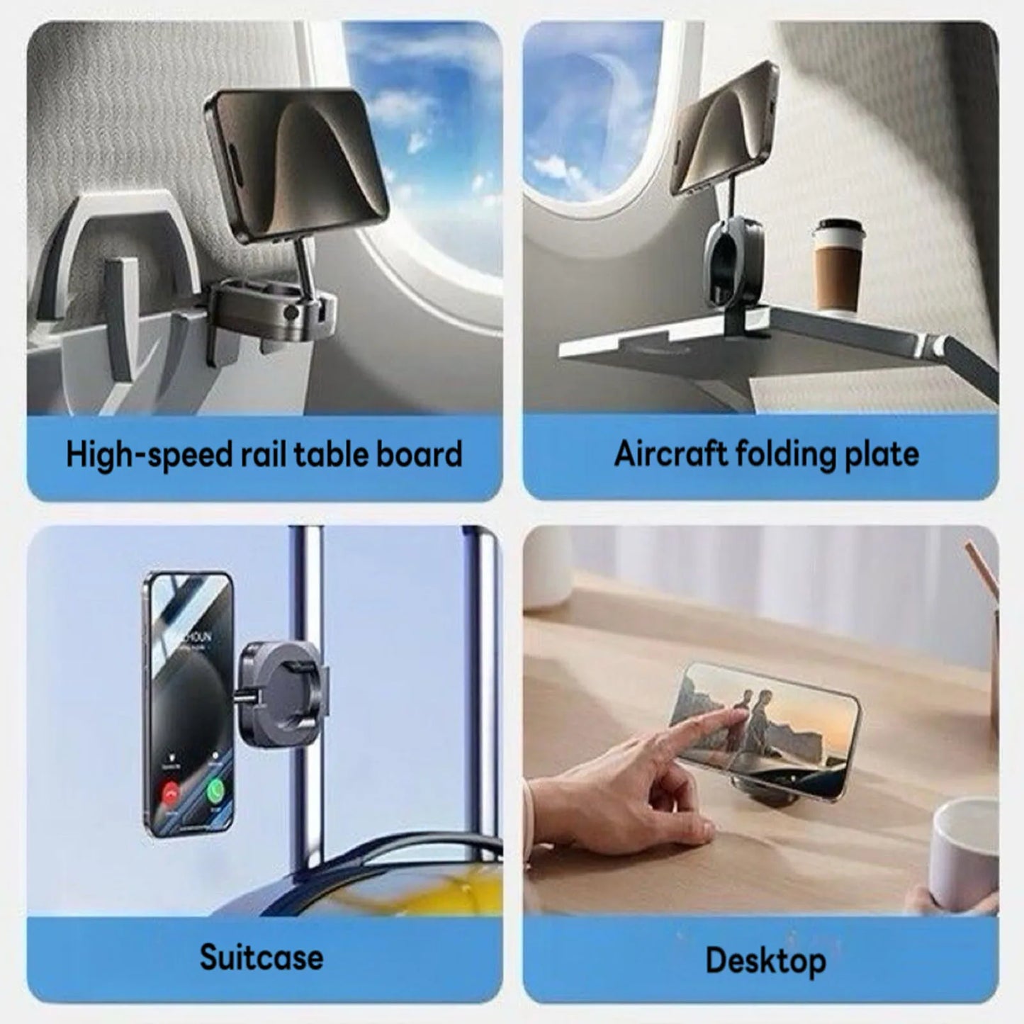 Magnetic Phone Mount Car Phone Holder Mount For Backseat Foldable Smartphones Stand For Calling Navigation GPS Video Recording