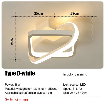 LED Strip Aisle Ceiling Lights Modern Minimalist Living Room Lamps For Balcony Entrance Staircase Home lighting Led 3 color