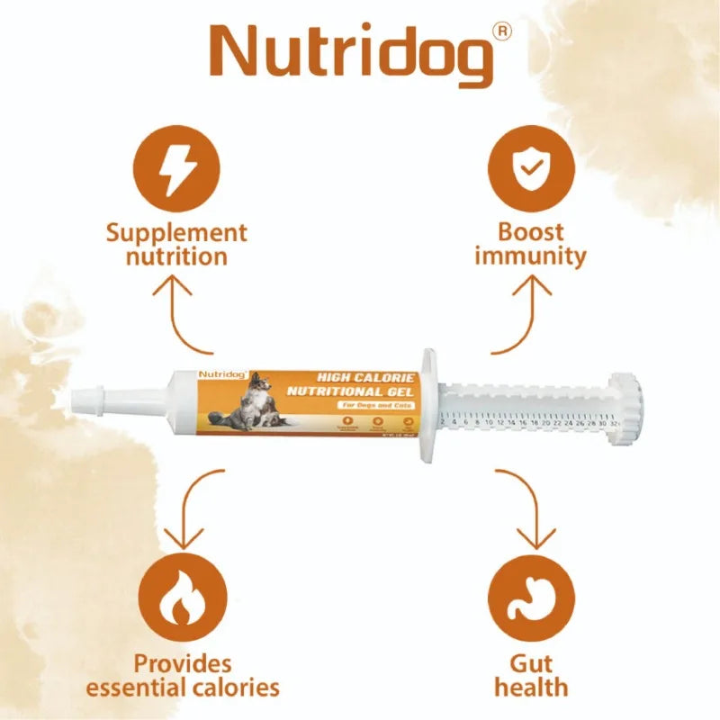 HIGH CALORIE NUTRITIONAL GEL For Dog&Cat Food Supplement with Vitamins Provides calories and nutritional supplements