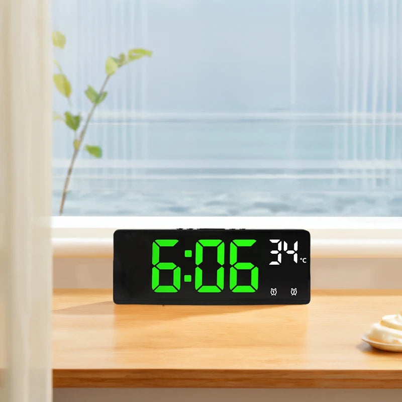 Digital Alarm Clock Travel Clock with Temperature Table Clock Large Display for Bedroom Office Kitchen Home Decoration