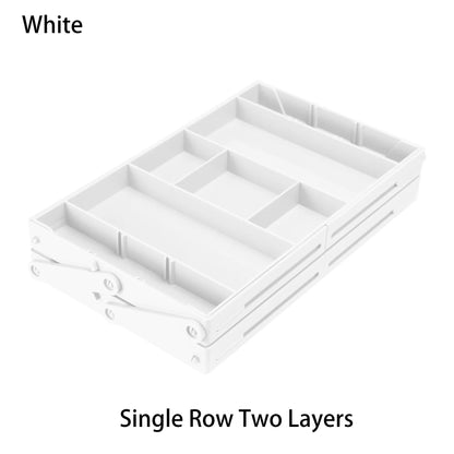 2/3 Tier Drawer Organizer Multi Level Collapsible Expandable Desk Organizer Trays for Office Supplies, Kitchen Gadgets Utensils