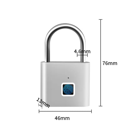 Intelligent Electronic Padlock Outdoor Waterproof Padlock Smart Fingerprint Padlock Door Anti-Theft Password Lock Cabinet