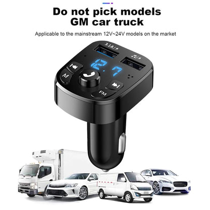 Bluetooth 5.0 FM Transmitter Car kit Handfree Dual USB Car Charger 3.1A Support TF Card U disk AUX MP3 Modulator Music Player
