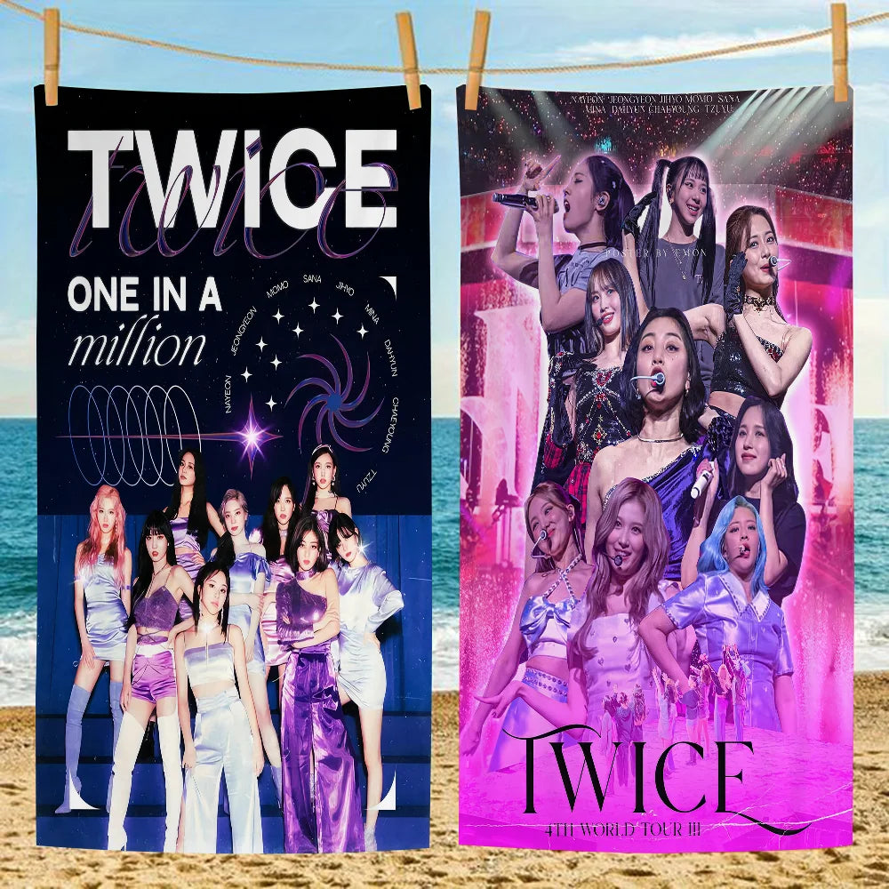 T-TwiceS-S Kpop Beach Towel For Kids Personalized Bath Towel Pool Towel Vacation Gift Picnic Towel Party Gift