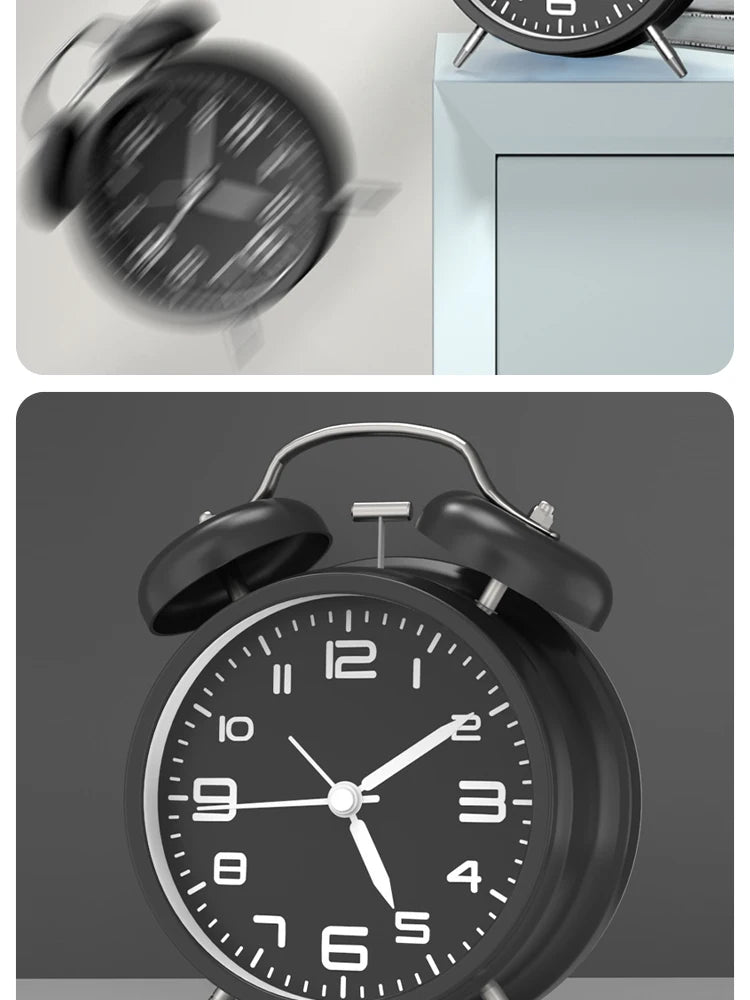 Smart Alarm Clock Metal Ringing Alarm Clock Student Kids Alarm Clock Bedside Alarm Clock Home Bedroom Decoration Clock