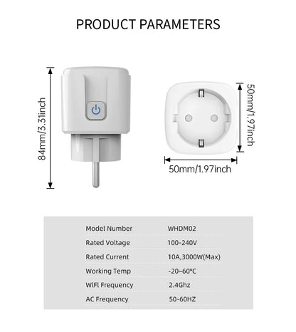 16A/20A EU Smart Plug Power Outlet Matter Smart WiFi Socket Mini Smart Plug for HomeKit SmartThings Works with Siri Alexa
