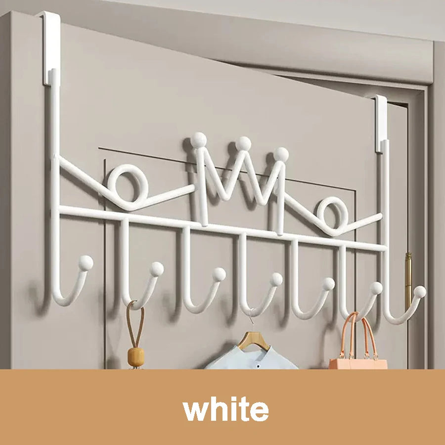 Hook Behind the Door, Punch-Free Door Rear Hanger, Door Storage Coat Hook, Entrance Door Bathroom Door Hook, Door Shelf, for Living Room, Kitchen and Bathroom