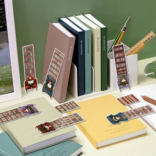 30pcs Bookcase Reading Bookmarks Decoration Cards School Stationary Supplies DIY Aesthetic Bookmark Students Creative Gifts