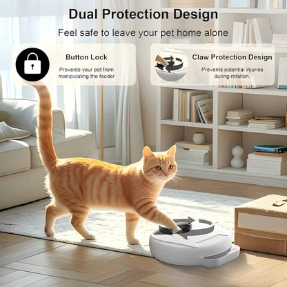 Automatic Pet Feeder Smart Cat Food Dispenser for Wet Food and Dry Food, Cat Automatic Feeder ，Ice box sold separately