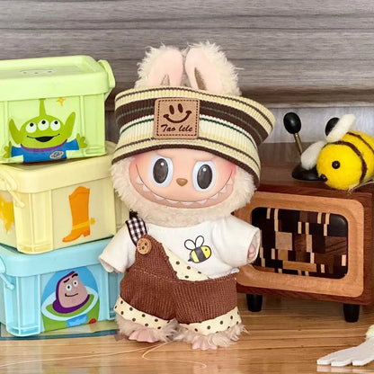 Labubu Clothes Cute Outfit Shirt Set Labubu Designer British Style Clothes Accessories Toy DIY Gifts for 15-17cm Doll