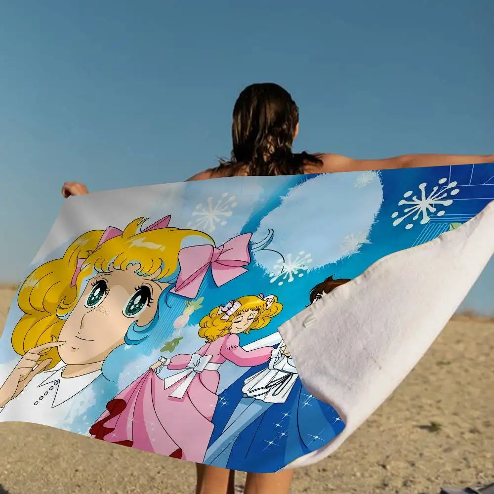 Candy Candy Beach Towel Colorful Bath Towels For Girl Microfiber Quick Dry Custom Sand Free Beach Yoga Spa Gym Pool