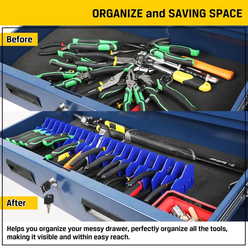 New Plier Organizer Rack, 10-Slot Pliers Cutters Organizer Rack ,Tool Organizer, Tool Drawer Toolbox Organizer