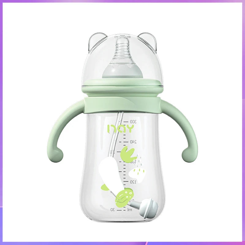 Newborn bottle/Big baby bottle/Handle anti bloating and anti falling baby bottle/Used by babies over 6 months old