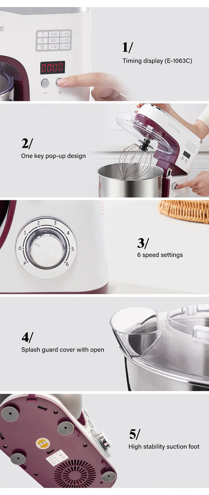 SUNATUR Electric Kitchen Blender Machine: Stand Mixer with Planetary Beater, Supports Dough Mixing,Processor for Home Appliances