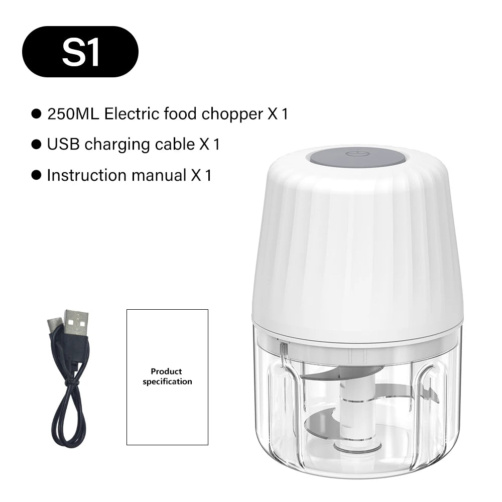 DEEWAZ 250ml/400ml Electric Garlic Masher Mini Chopper Multi Function Meat Grinder Masher Machine Vegetable Chopper Usb Charging