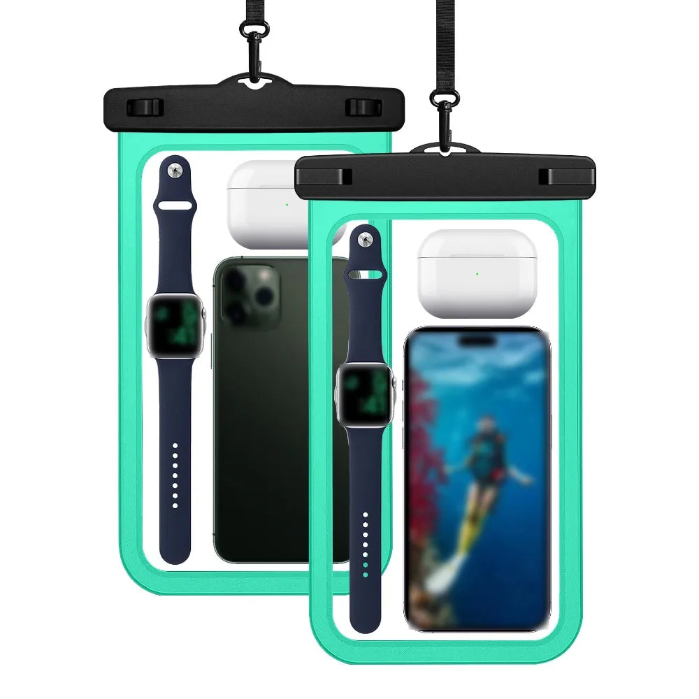 Waterproof Mobile Phone Bag Touchable Screen Large Capacity Phone Protector Pouch with Neck Lanyard Transparent