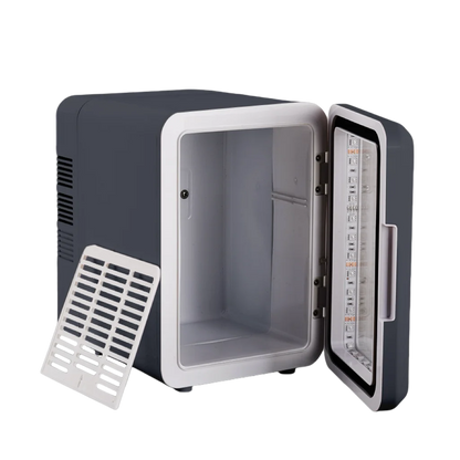 Grey Color Transparent Door Counter Drinks Cooler Freezer Table Top Small Mute Fridge Free Standing 4L Mini Fridge for Room