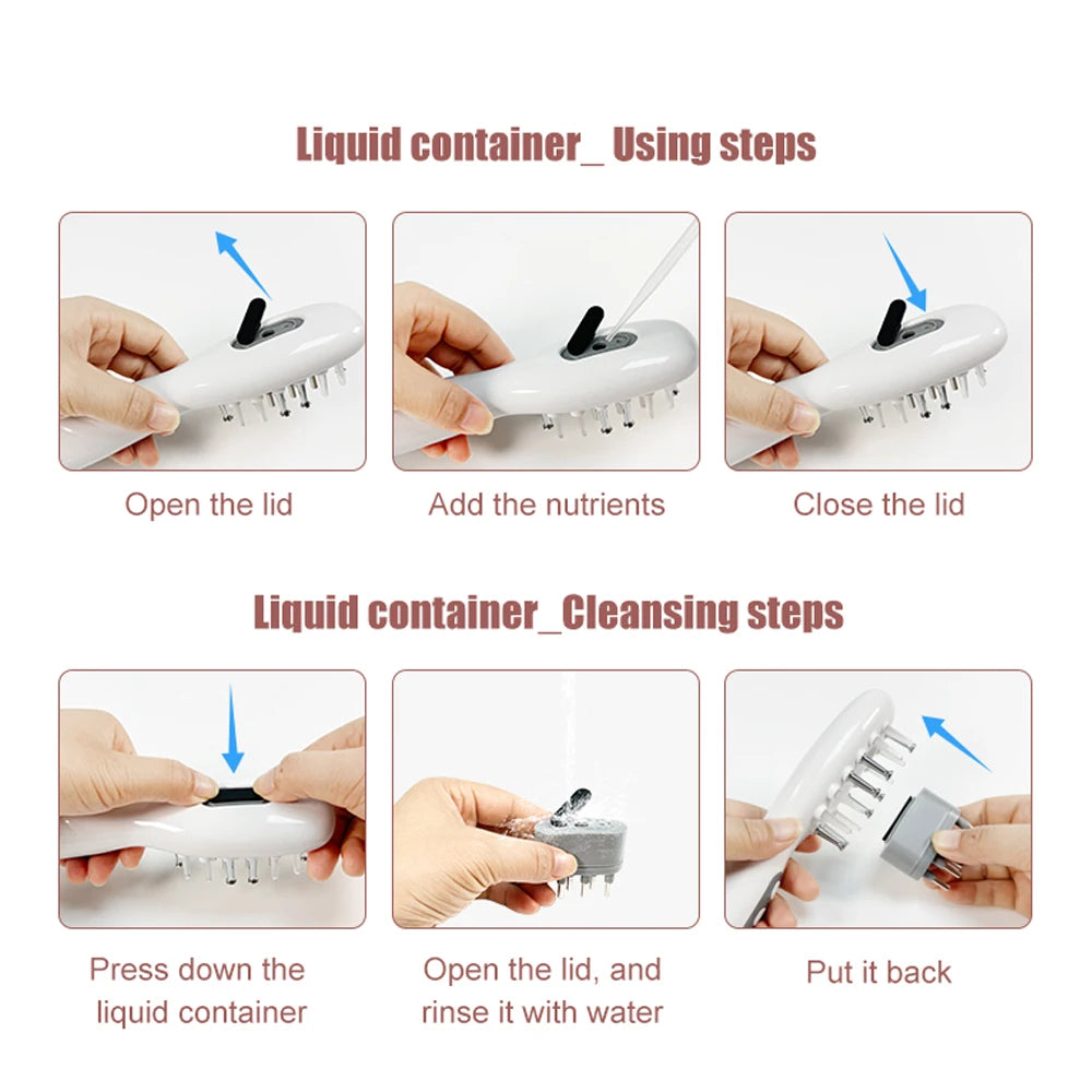 Electric Scalp Massage Comb Red Blue LED Light Therapy EMS Vibration Massage Brush Anti-Hair Loss Medicine Scalp Oil Applicator