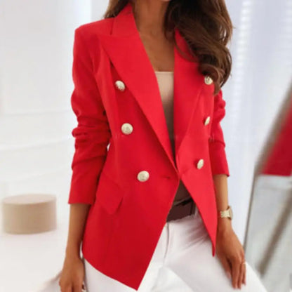 Autumn Over Size Women Coat Short White Female Office Black Ladies Long Sleeve Red Woman Elegant Casual Coats 2023