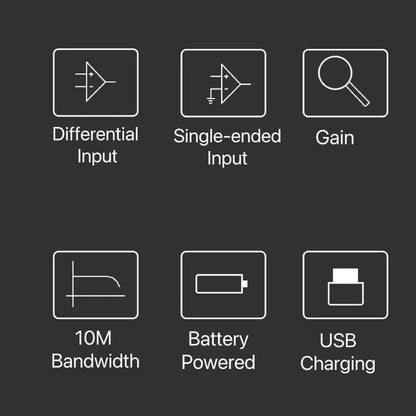 1x 10M Differential Probe Oscilloscope Battery Powered Consumer Electronics Accessories Low Noisefor Maintenance Personnel