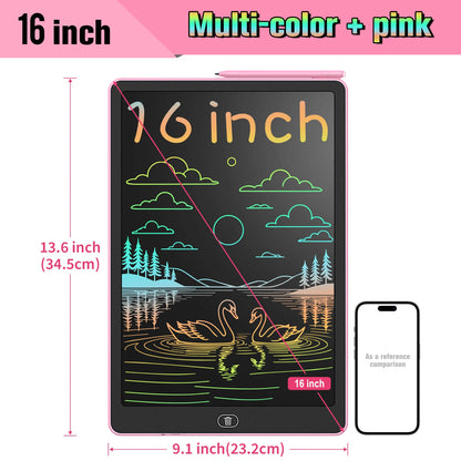 16 Inch LCD Writing Tablet, Large Electronic Drawing Board with Vibrant Colors, Erasable Screen, Perfect Educational Toys