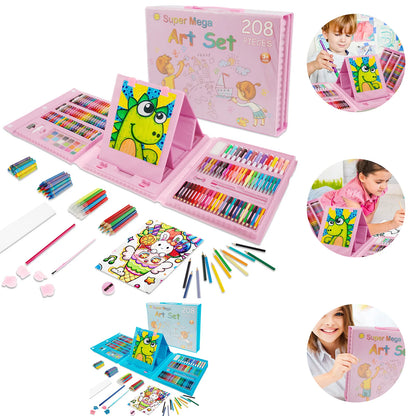 208Pcs Kids Art Set Watercolor Drawing Colored Pencils Sketch Pad Painting Drawing Tool Art Supplies School Stationery Set
