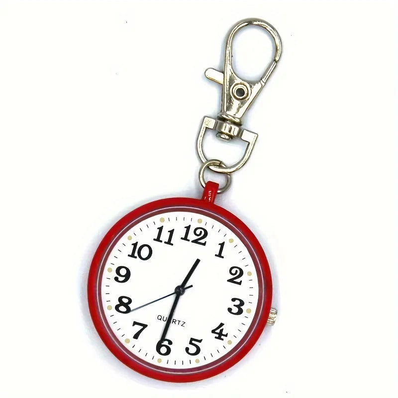 1PC Large Digital Clear Watch Keychain Watch Nurse Watch Student Exam Quartz Watch Pocket Watch Small Watch