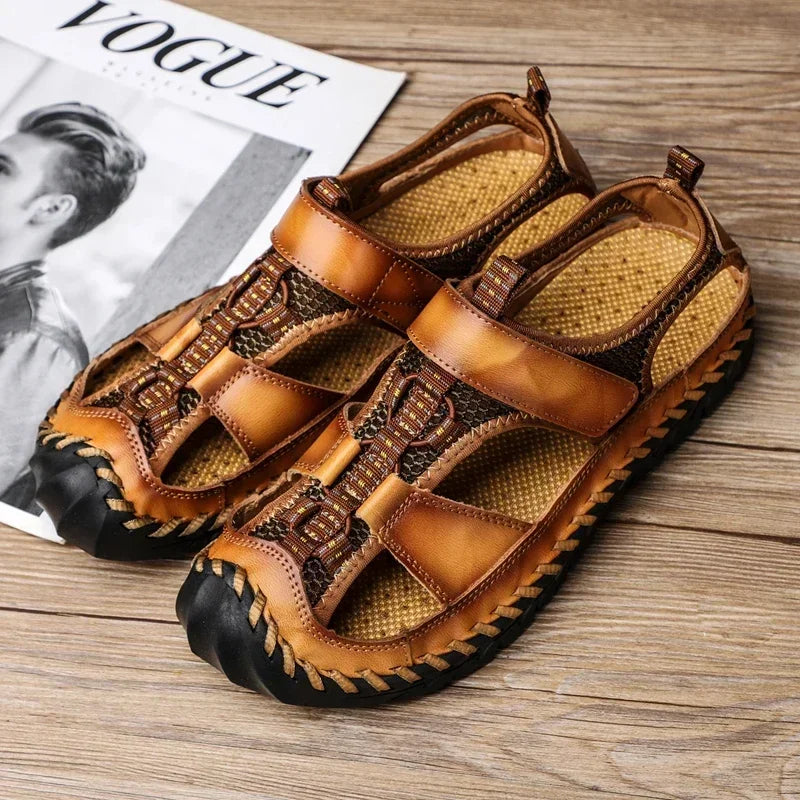 Comfortable Man Sandal for Men Flat Sandals Trend 2024 Men's Summer Sandal Authentic Leather Shoes Man Platform Sandals. Slipers
