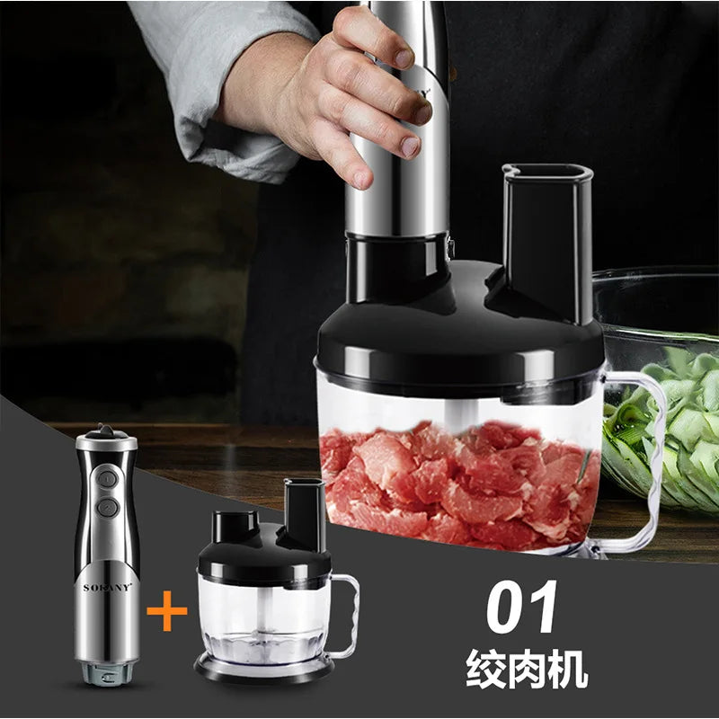 Hand Blender 8-in-1, Multi-function Electric Blender and Milk Frother for Shakes, Purees and Smoothies