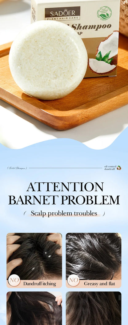 60g Coconut Shampoo Soap Deep Cleansing Hair Soap Lightening Original Strengthening Hair Roots Deep Cleansing Shampoos Hair Care