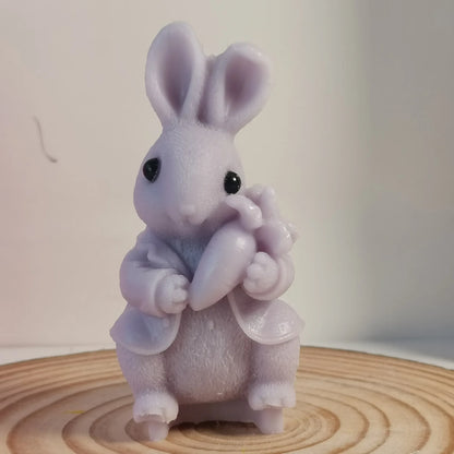 3D rabbit mold for DIY scented candles; animal-shaped decoration figurine