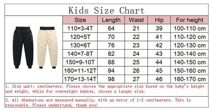 Winter Children Cotton Thick Pants Boys Padded Thickened Pants Teen Kids Cotton Lamb Wool Cotton Trousers