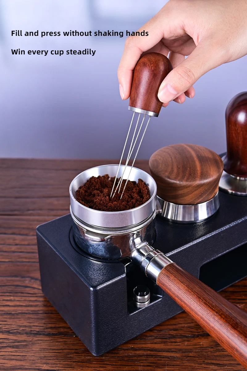 Barista Tool  Espresso Tamper Holder Black White ABS Station Coffee Knock Box Multifunction Coffee Tamper Portafilter