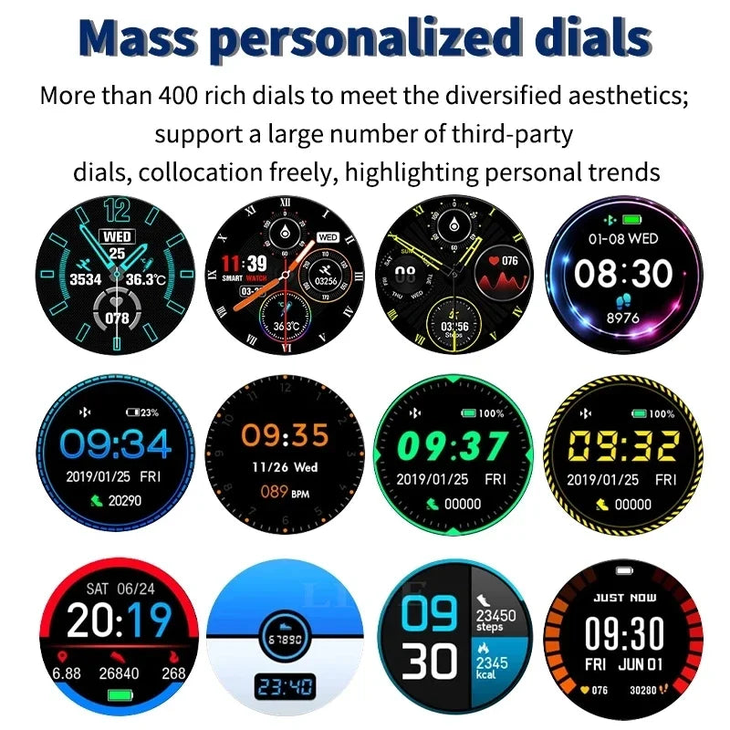 LIGE GPS Sport Track Recording Men Steel Band Smart Watch Body Temperature Activity Sport Fitness SmartWatches  Men Waterproof