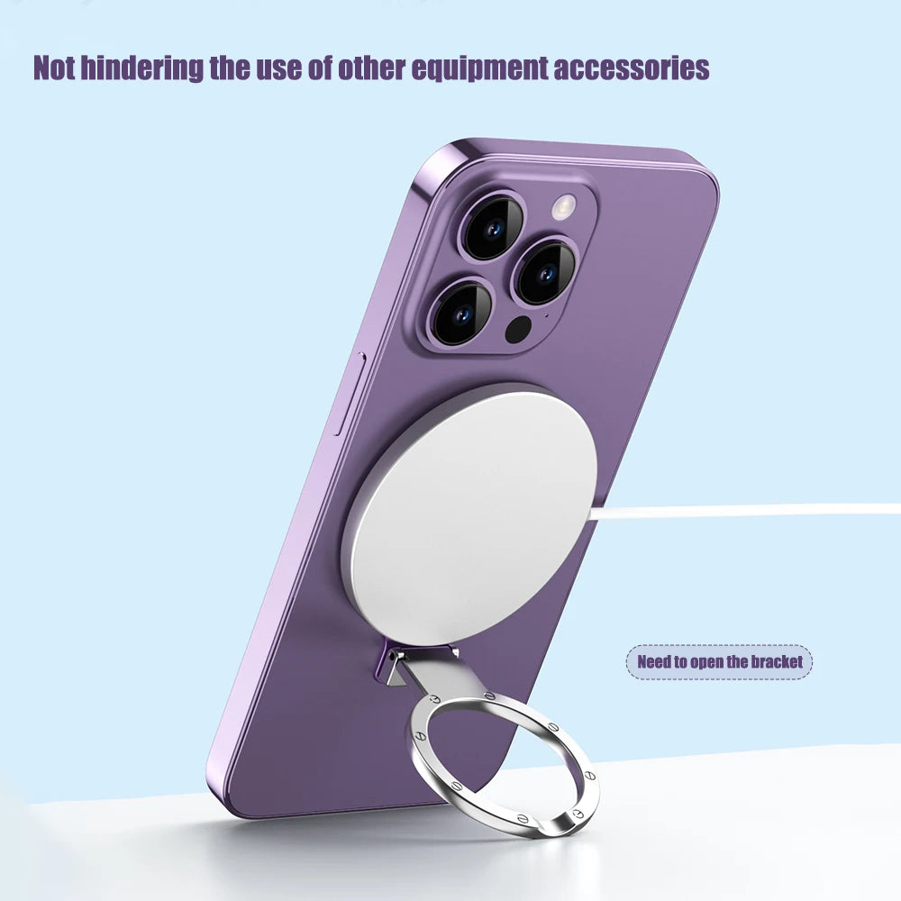 Cell Phone Ring Holder Stand Finger Grip Degree Rotation Kickstand Compatible iPhones Wireless charging