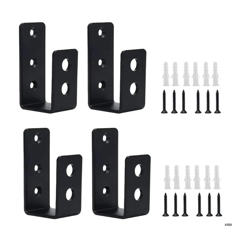 Door Barricades Clamps Brackets Set Us-Shaped Bar Security Door Locks Supports for Home Barn Shed Garage Gate Door