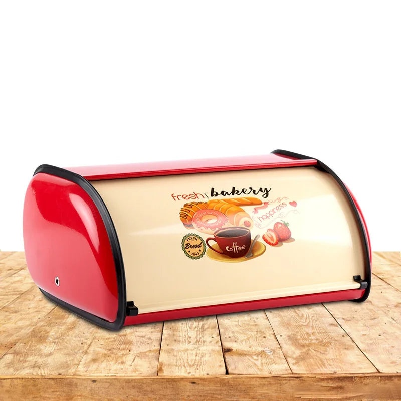 Bread Bin Bread Holder Large Capacity Stainless Steel Bread Box Holder Bin Container Kitchen Storage Organizer Bread Storage Box