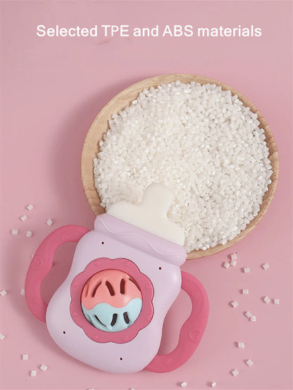 Baby Rattle Toy Milk Nursing Bottle Shaped Hand Bell Can Be Grabbed And Bitten Teether Newborn Can Bite Teether Newborn Gift