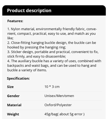 2pcs Tactical Hook Buckle, Mountaineering Hook Buckle Key Bag Accessories Hook Buckle Strap, Triangle Keychain for Outdoor Use