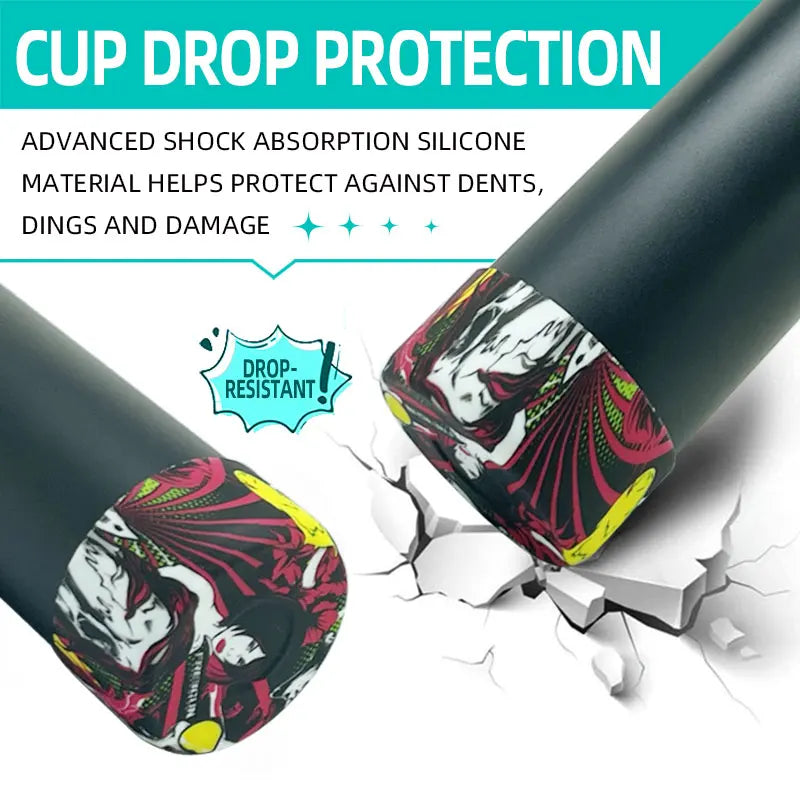 Protective water transfer printing Silicone Boot Compatible with Tumbler 20-40oz & Hydro Flask Water Bottle 12-24oz