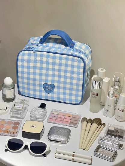 Storage Organizer Large Capacity Makeup Bag Portable Double-layer Clothing Storage Bag Handheld Waterproof Toiletry Bag Girl