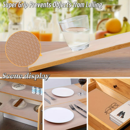 Waterproof and non-slip plastic shelf liner roll, 1 roll, multi-purpose cabinet drawer liner, suitable for kitchens