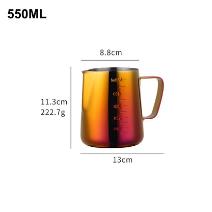 350ML/550ML Colorful Coffee Latte Milk Frothing Jug Milk Frother Pitcher Stainless Steel Jug Espresso Barista Pitcher Milk Pot